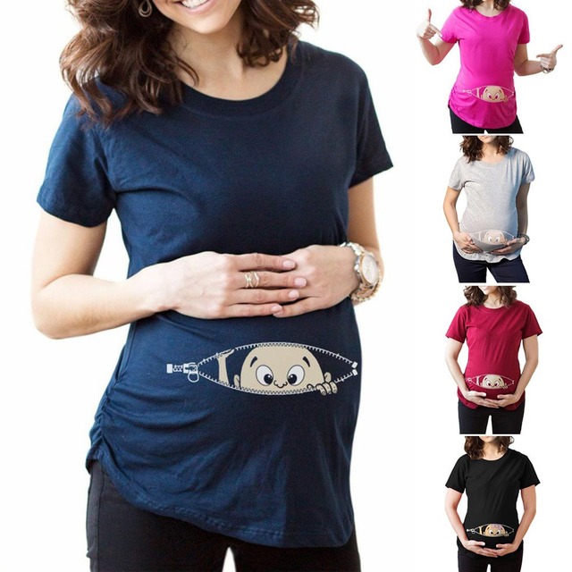 夏のマタニティtシャツoネック半袖トップス赤ちゃんプリント妊婦ルースカジュアルtシャツBM88