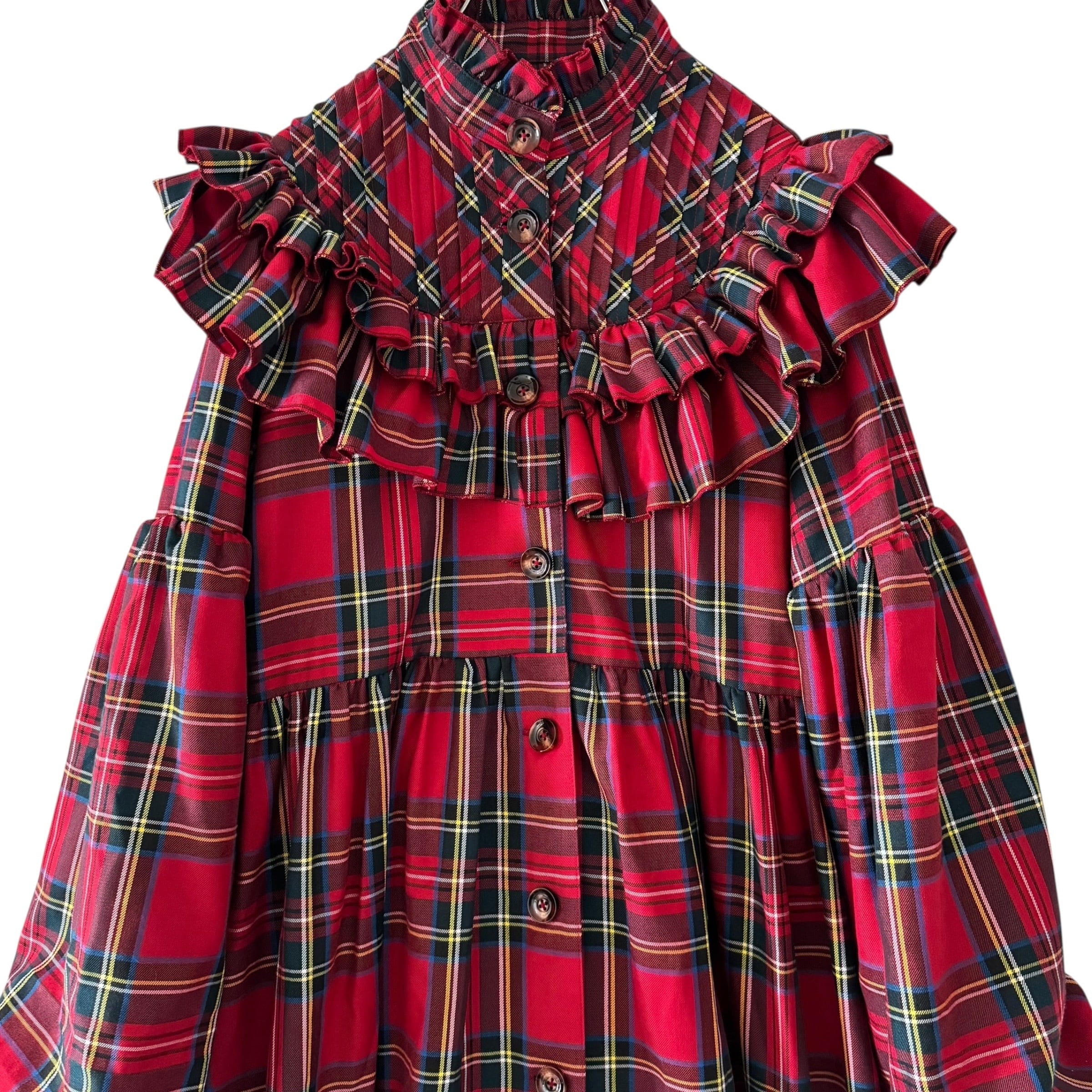 ヨークフリルワンピース RED