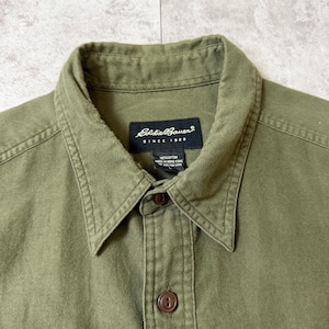 90's～ EDDIE BAUER Chamois Cross Shirt USA アメリカ エディバウアー シャモアクロスシャツ ヴィンテージ ビンテージ  TT2026-0057