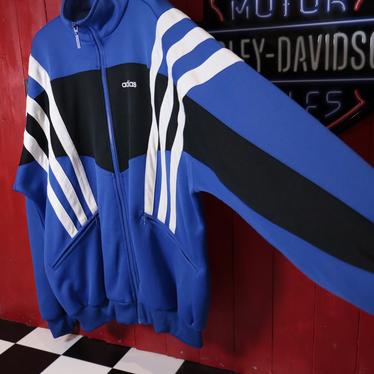 90s〜　adidas トラックジャケット　青　アディダス　L