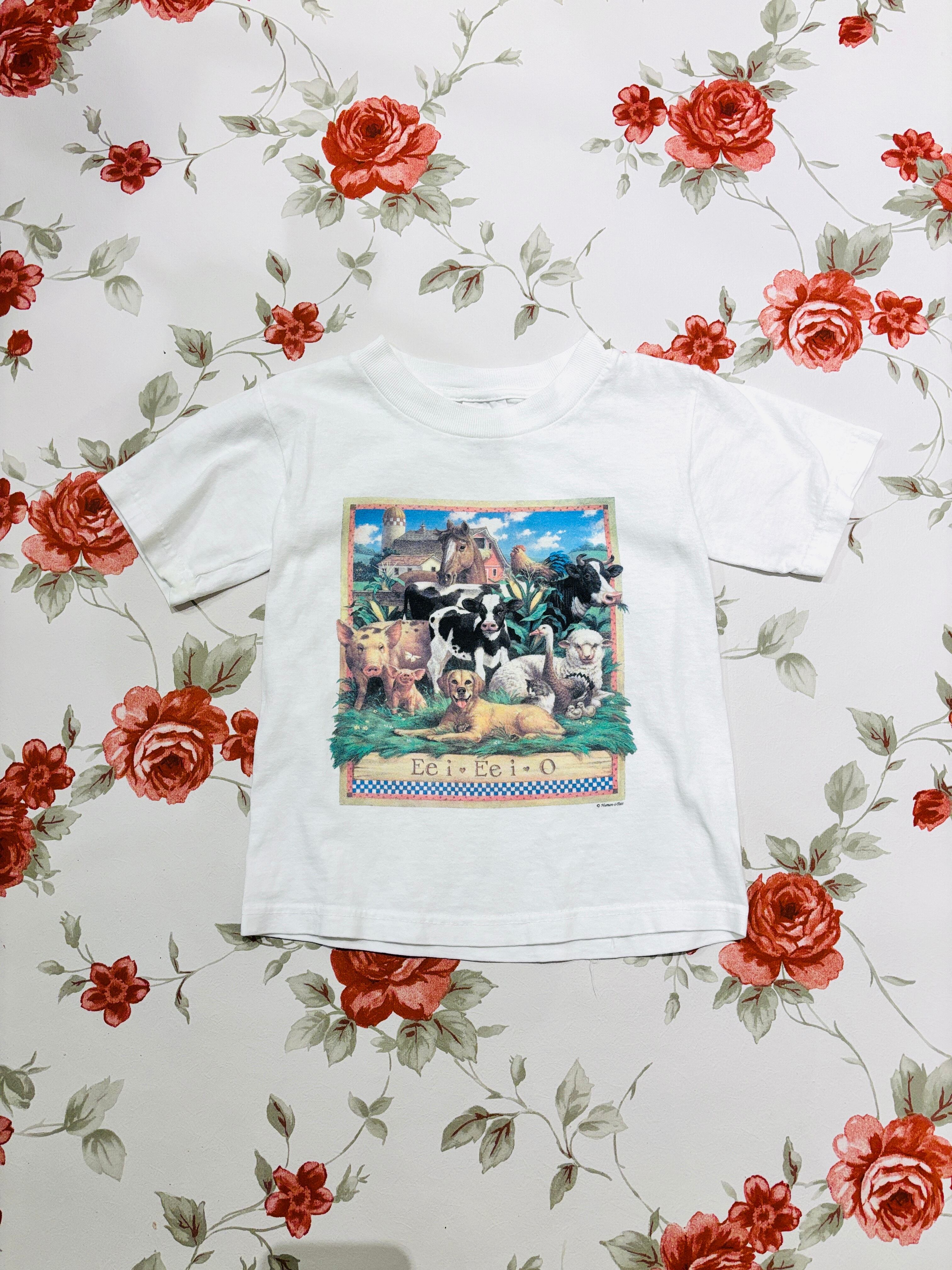 【kids vintage】animal T-sh. about5-6y