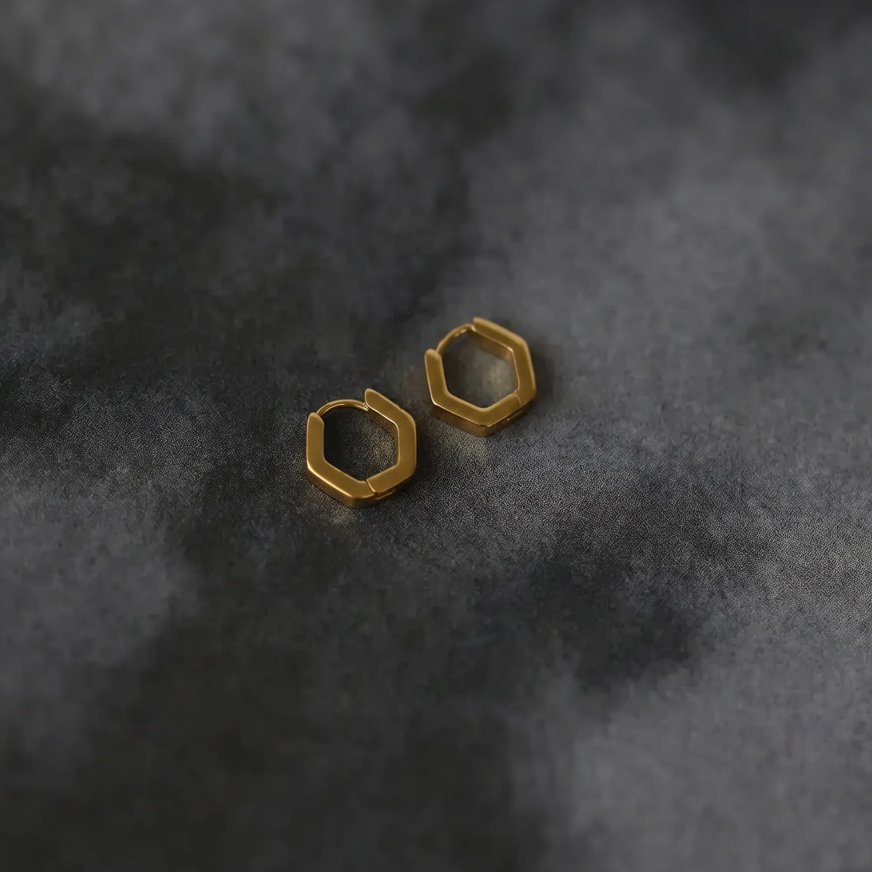 ミニヘキサゴン・フープピアス | jojono