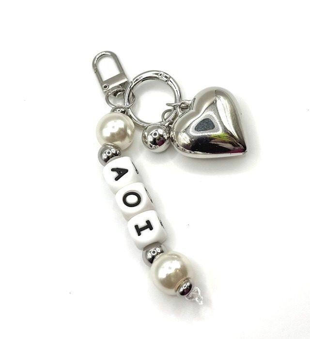 名前入り　バックチャーム　シルバー