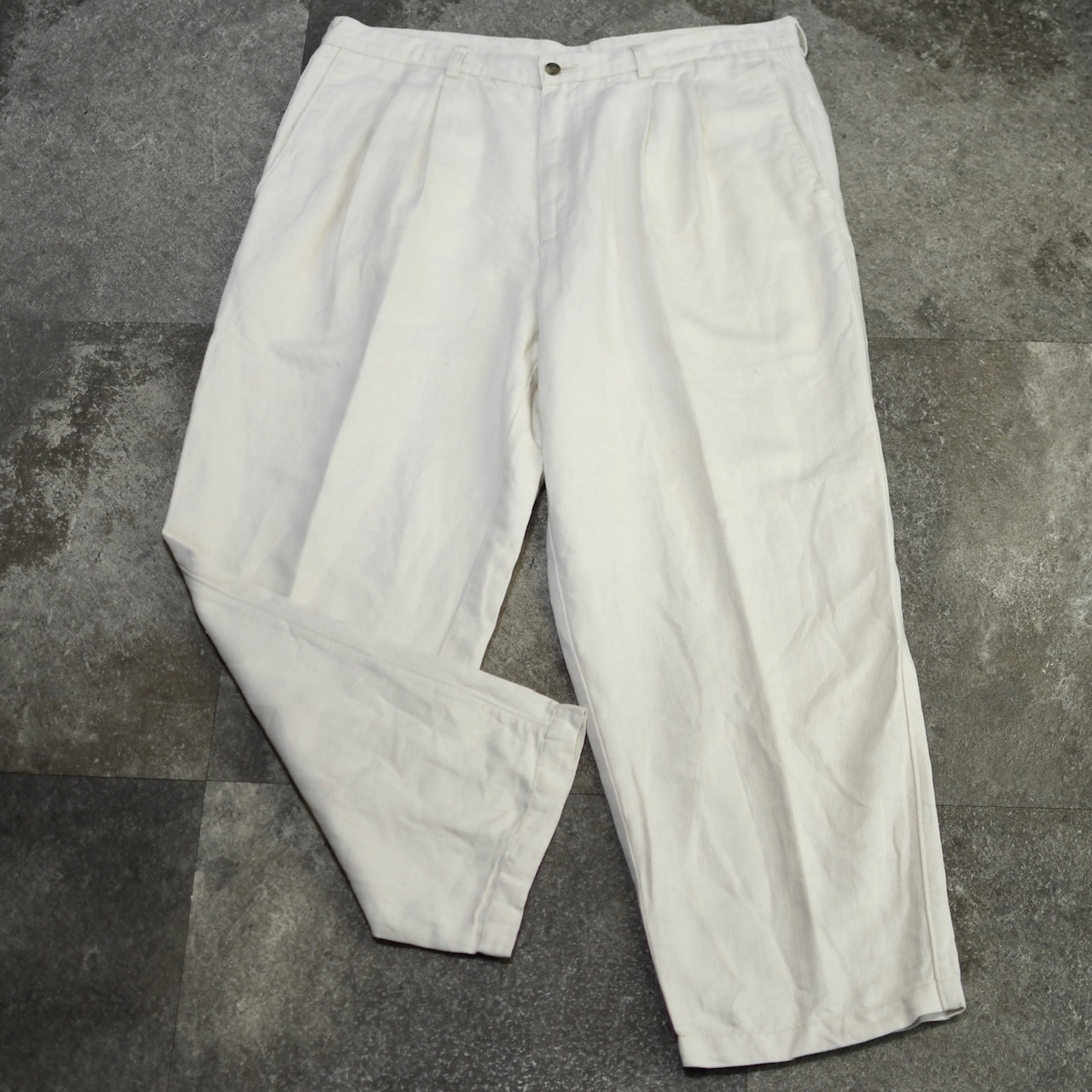 Claiborne linen cotton herringbone twill 2tuck slacks
