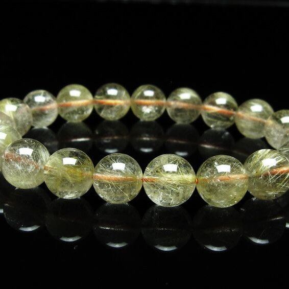 ルチルクォーツ ブレスレット 11mm タイチンルチルクォーツ タイチンルチル 一点物 メール便可 [M便 1/10] 111-49002