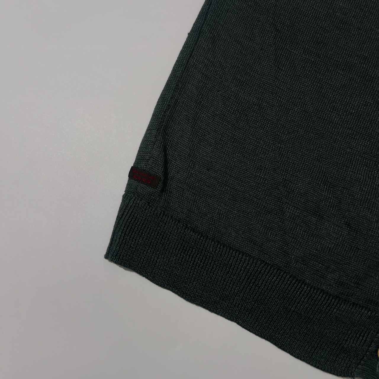 Mademoiselle NON NON マドモアゼルノンノン リネン100% ニットベスト L/グリーン 系/木ボタン