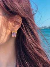 Gemstone Earrings -Citrine / Silver-