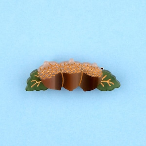 【Coucou Suzette】Acorns Mini Hair Clip -Autumn Picking Collection インポート フランス ククシュゼット 秋 森 ドングリ どんぐり ミニヘアクリップ