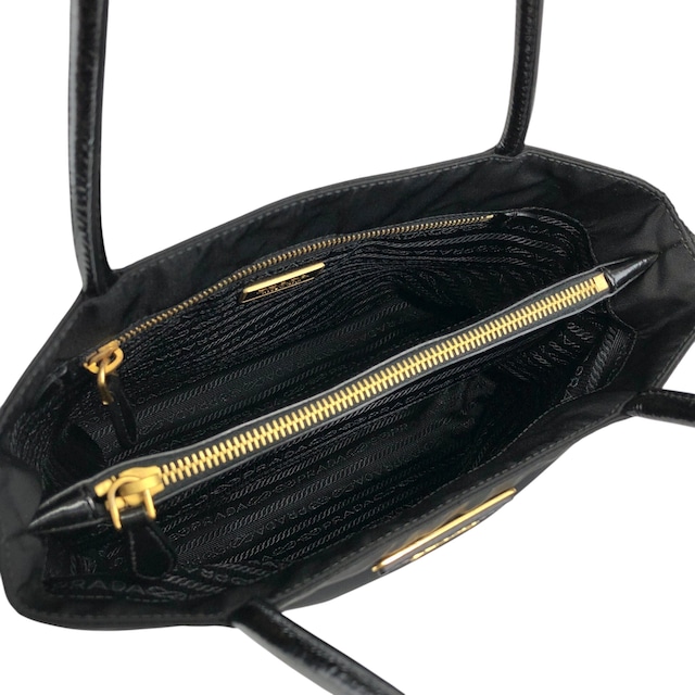 PRADA プラダ ハンドバッグ ブラック トライアングルロゴ ナイロン トートバッグ vintage ヴィンテージ オールド 3j825h