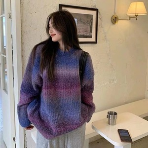 カラーボーダークルーネックニット　AJ11013-A009