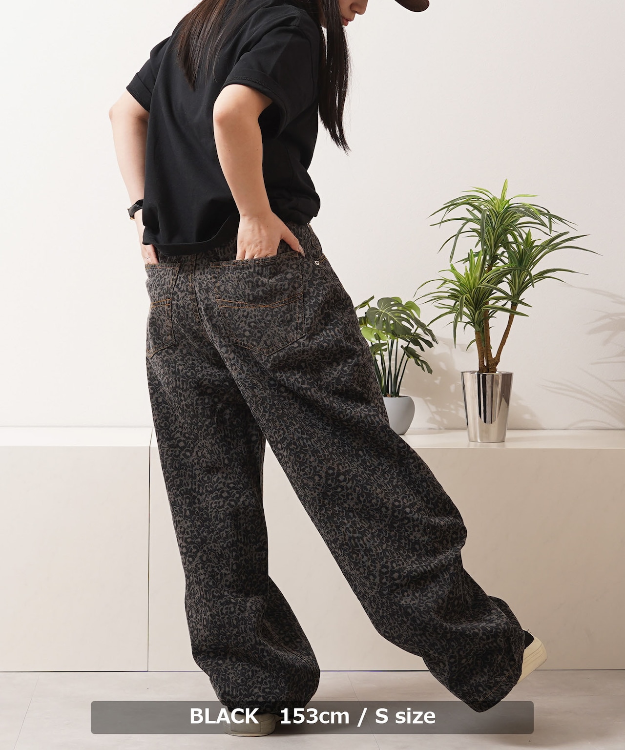 ◆レオパード デニムカーブパンツ◆gt-c25104