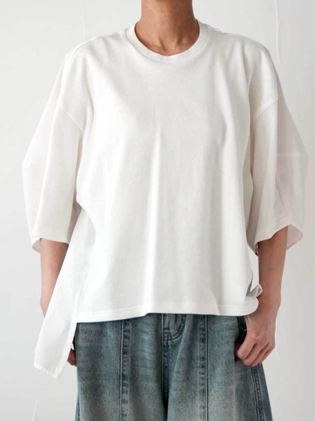 【SALE】422. passione パシオーネ　異素材ドッキングプルオーバー 26933