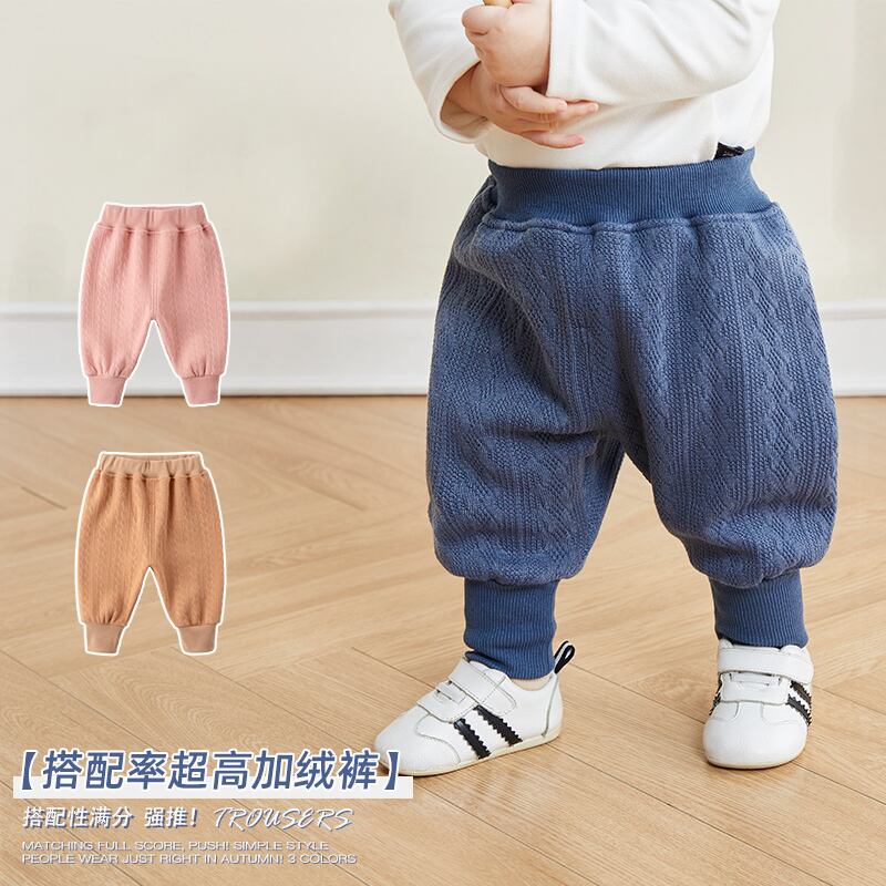 ベビープラスベルベットパッド入りパンツ冬の赤ちゃん秋と冬の新しいスタイルのeignスタイルのズボン暖かいカジュアルパンツ冬のトレンド Duduベイビー74489514354
