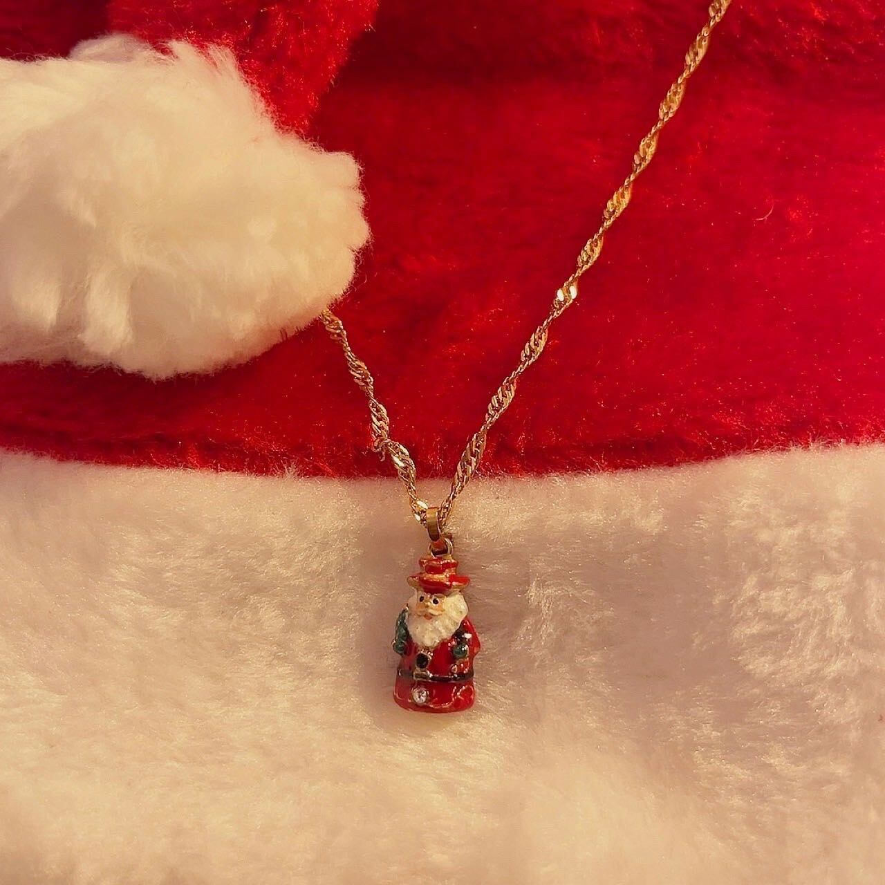mini santa claus necklace