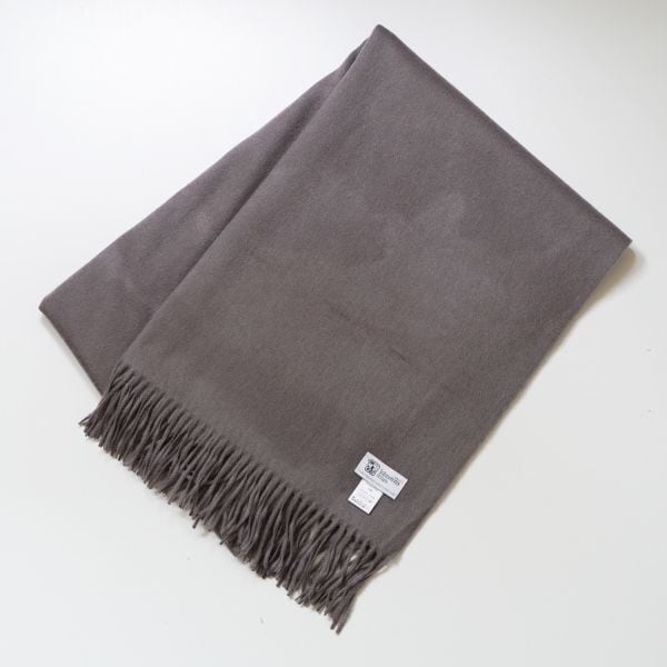 ジョンストンズ カシミヤ大判ストール 【 Mink / Grey 】 カシミヤ100%