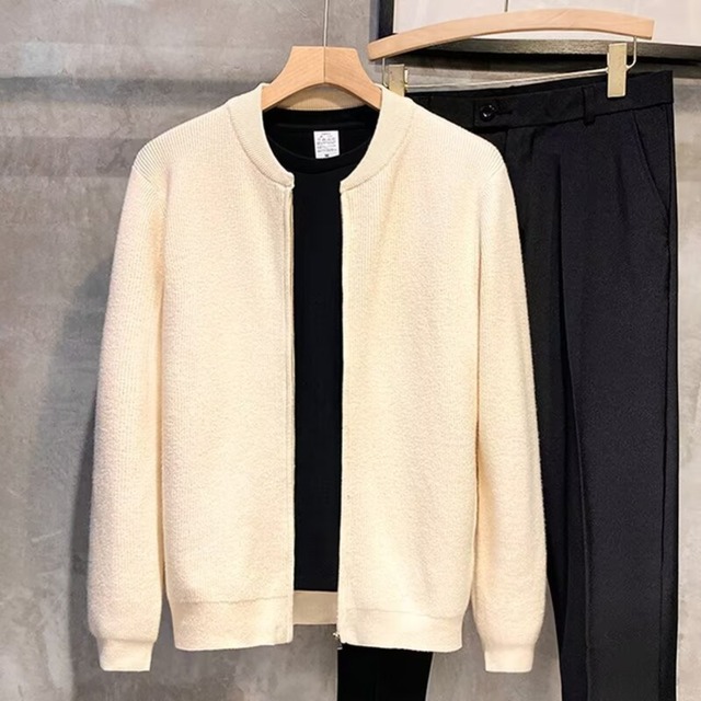 Double zip retro knit cardigan ( 4color )