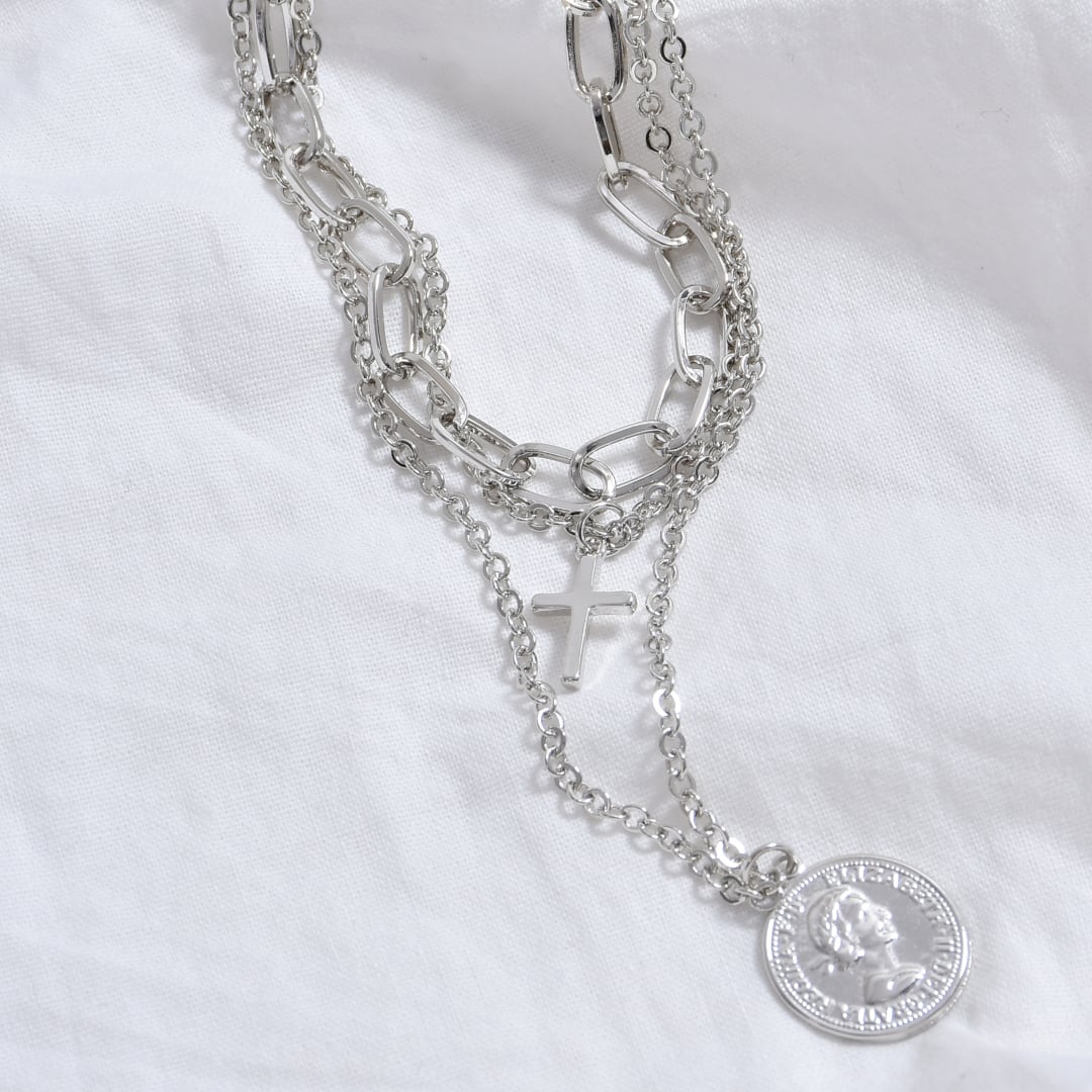 【rachan】ネックレス チェーンクロスコイン3連ネックレス | VOLCAN&APHRODITE