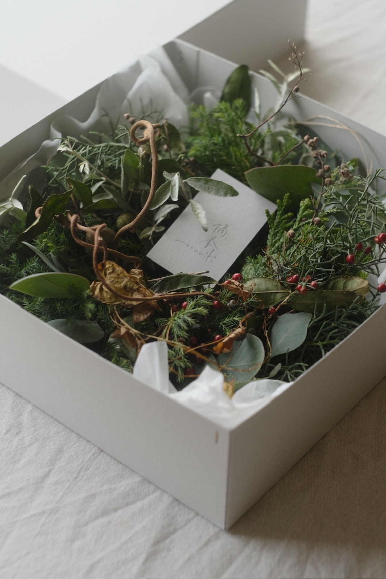 針葉樹と草木のクリスマスリース【全国配送11/1〜11/20】