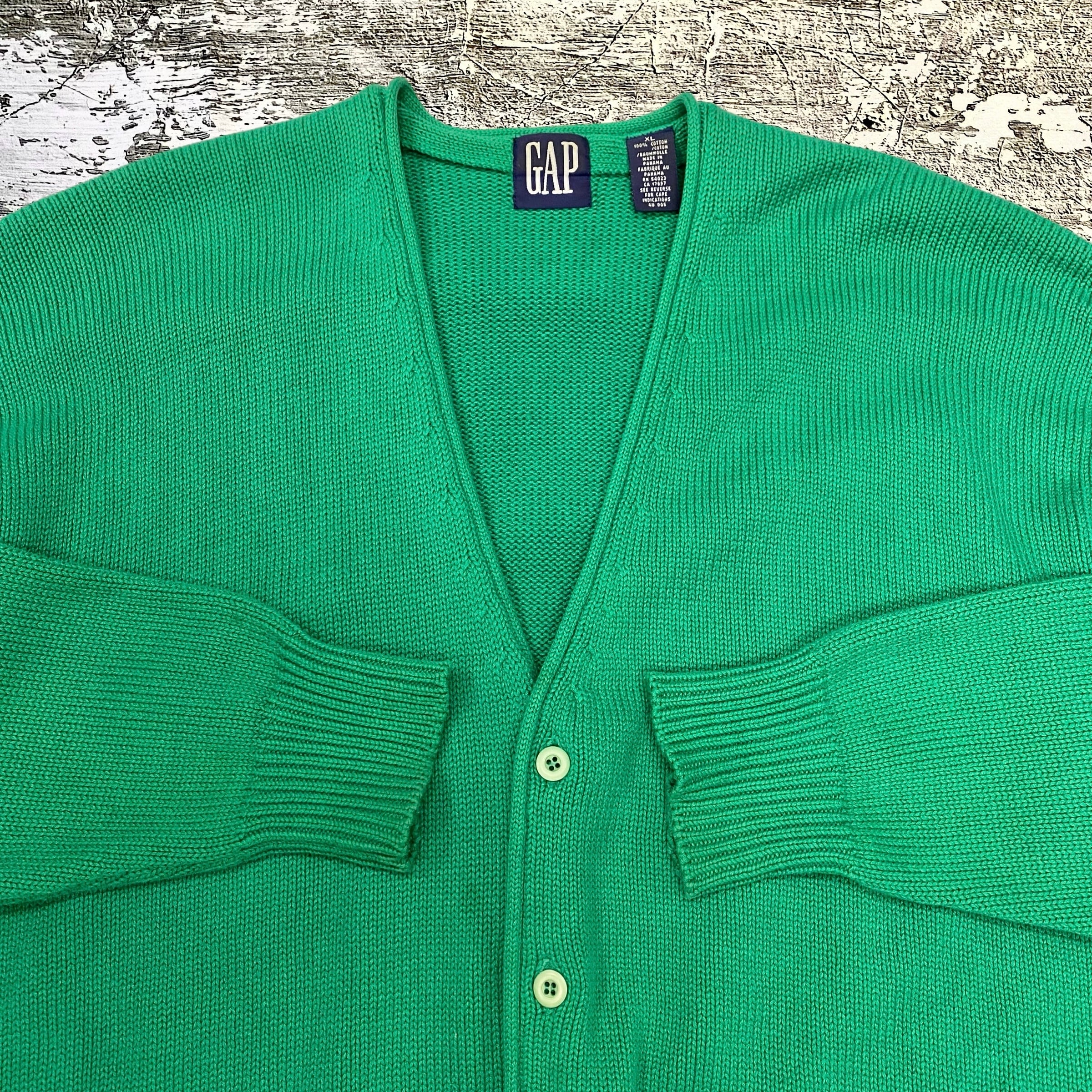 90s OLD GAP カーディガン コットン グリーン XL オールド 90s OLD GAP カーディガン コットン グリーン XL オールド