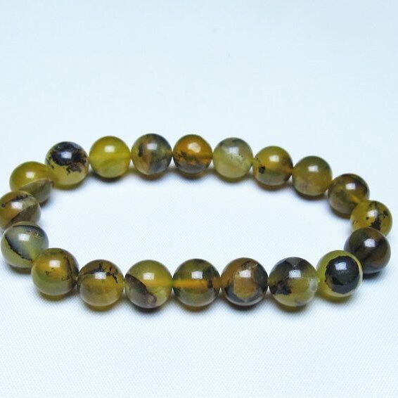 オパール ブレスレット 10mm イエローオパール コモンオパール 一点物 メール便可 [M便 1/10] 111-48672