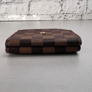 LOUIS VUITTON ヴィトン ポルトモネ ダミエ 三つ折り財布 ブラウン A-12779