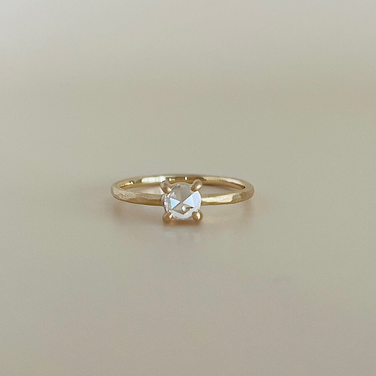 ローズカット ダイヤモンドリング A 0.145ct K18イエローゴールド チェカ 鑑定書付 | cheka Diamond & Jewelry  powered by BASE