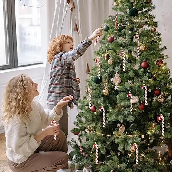 クリスマス 飾り オーナメント 12本セット キャンディケーン リボン 金 クリスマス 飾り オーナメント 12本セット キャンディケーン リボン 金