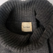 Karl Helmut カールヘルム 袖ロゴ刺繍 ラムウール タートルネック セーターM/グレー
