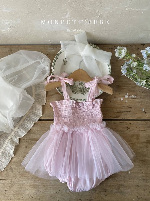 ラスト1 pinkS【即納】<monpetit bebe>  Sha smoke suit
