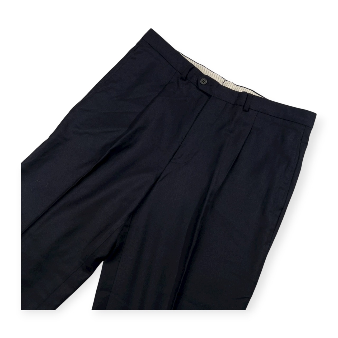 dunhill ダンヒル カシミヤ混 ウール タック スラックスパンツ サイズ 52 /メンズ/濃紺ネイビー