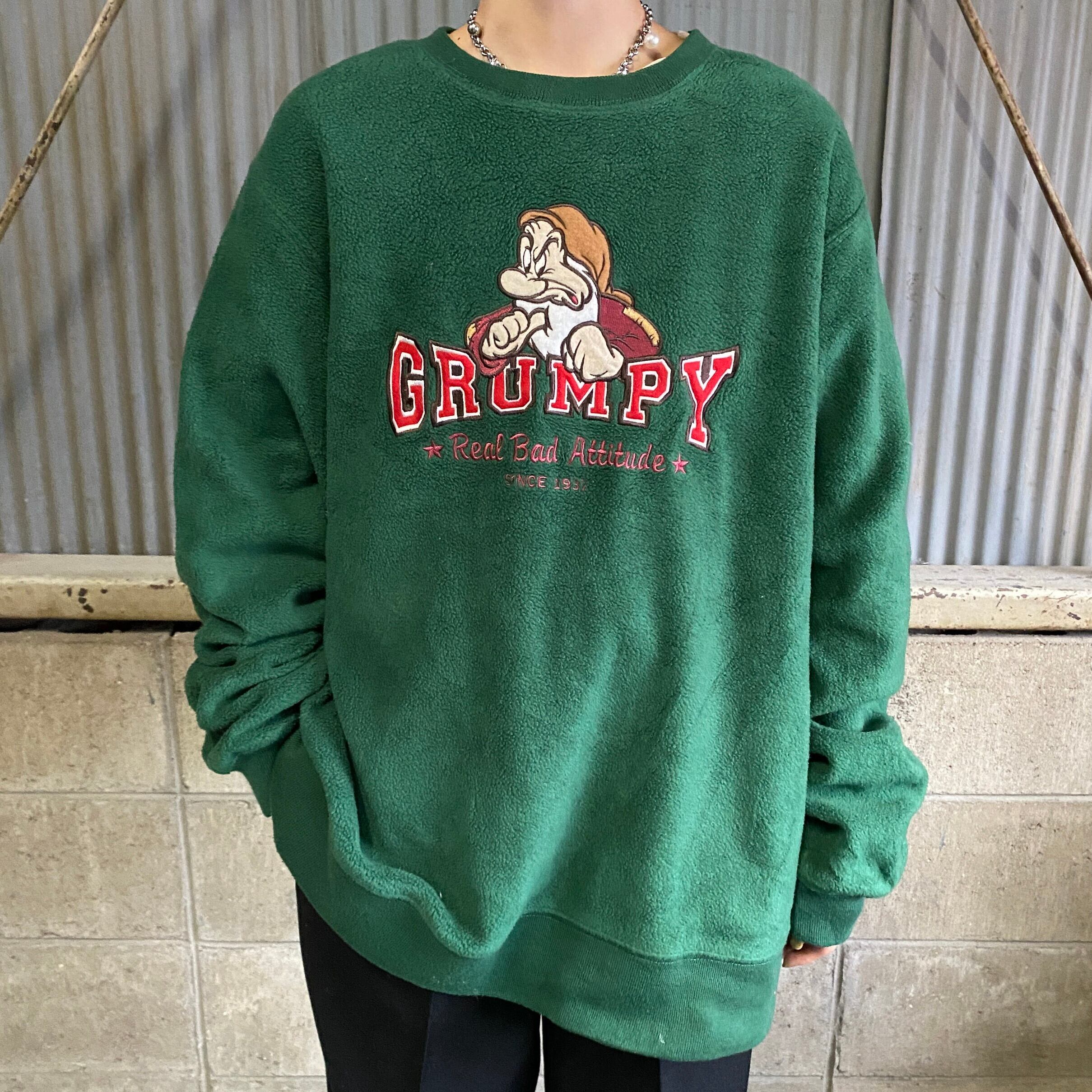 90s古着】ディズニーDisney フリースニット ビックサイズ2XL 緑-