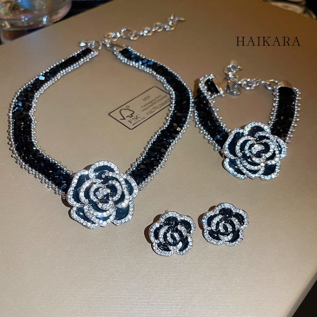 Rose pattern crystal design accessories