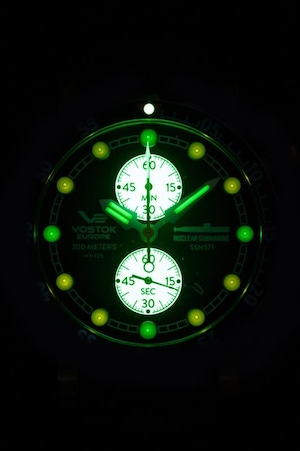 【VOSTOK EUROPE ボストークヨーロッパ】Nuclear Submarine Chronograph Line／ニュークリア サブマリン（スカイブルー）／国内正規品 腕時計