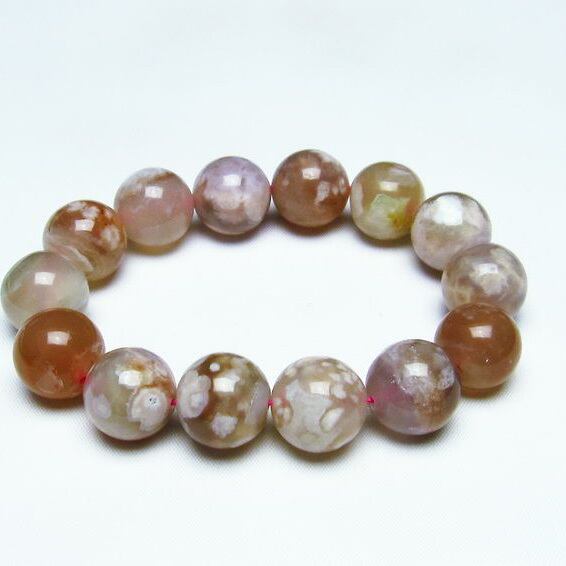 チェリーブロッサムアゲート ブレスレット 桜瑪瑙 16mm  111-24565