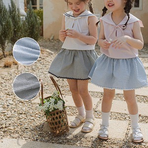 夏レース裾チェック柄スカート