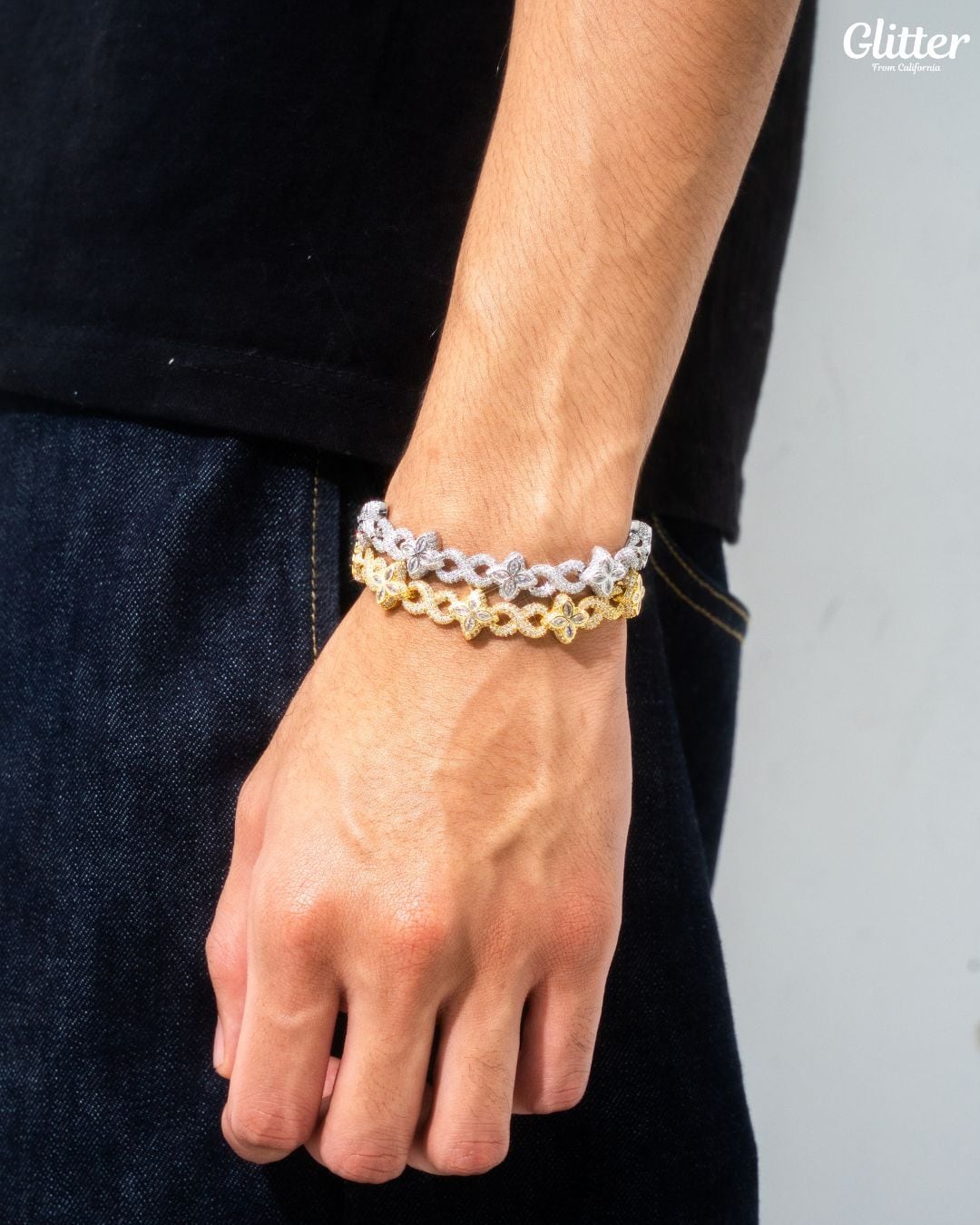 Diamond Infinity Four Leaf Bracelet | Glitter