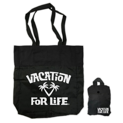 送料無料　USA トートバッグ　Vacation For Life PALM PACKABLE TOTE BAG　All Black