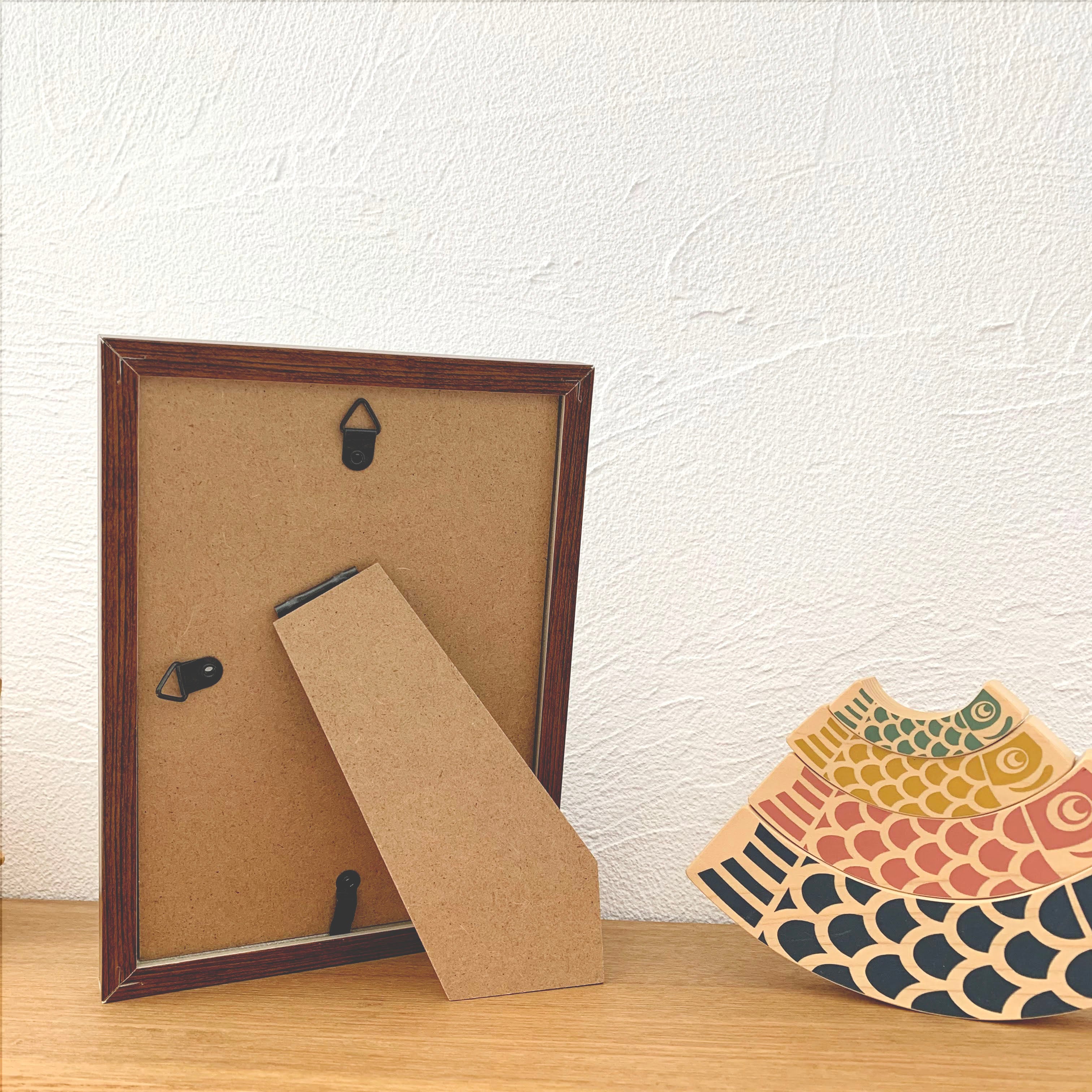 刺繍命名書（ホワイト・選べるフレーム付・2Lサイズ）男の子 | 名入れ