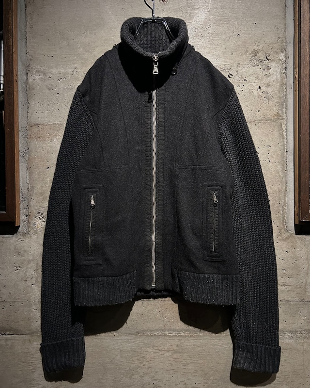 【Caka】“D&G DOLCE & GABBANA” Switching Design Zip Up Knit Jacket