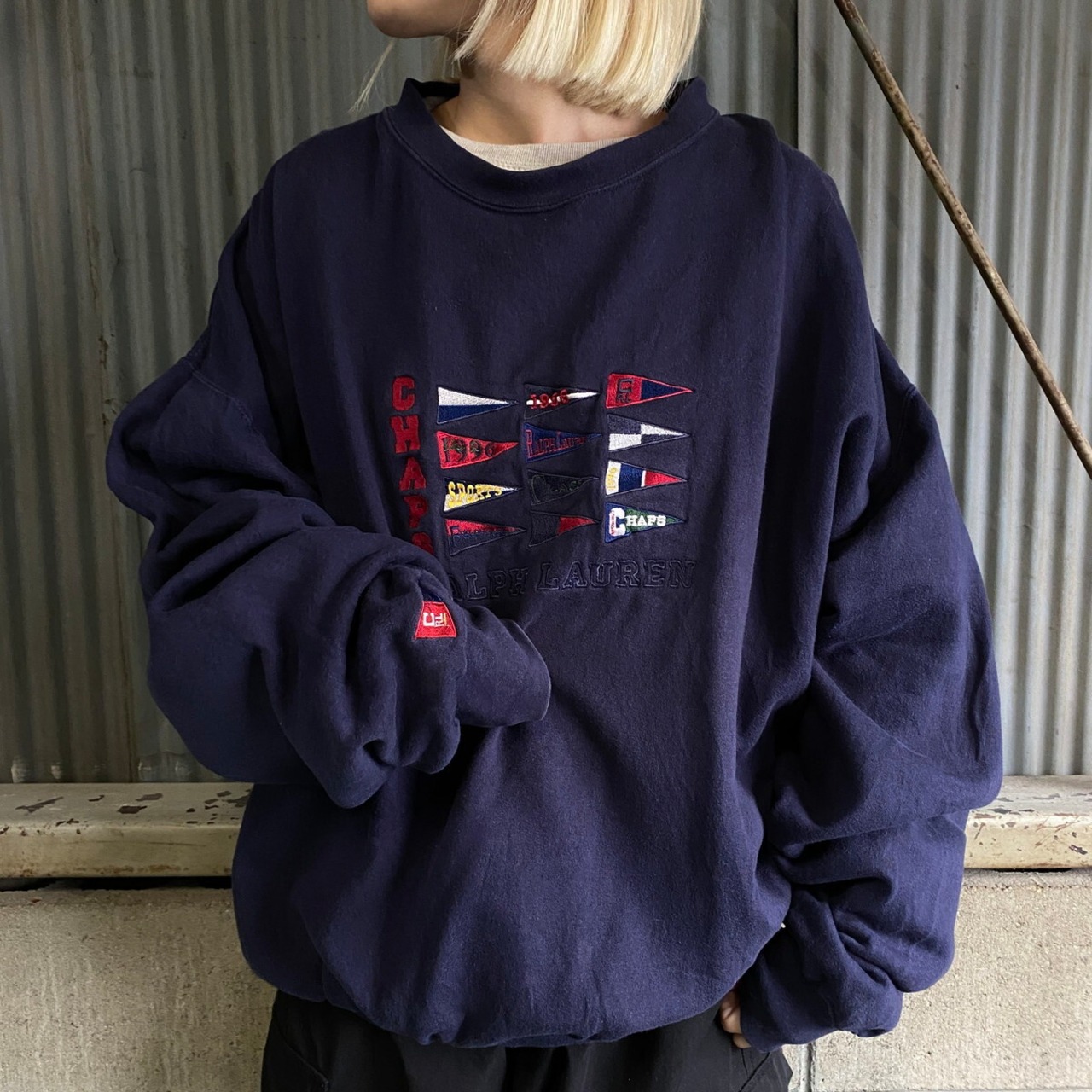 ビッグサイズ CHAPS Ralph Lauren ラルフローレン フラッグロゴ刺繍 