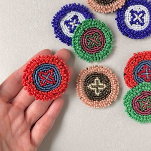 〈再入荷〉Duaオリジナル ビーズデコパーツL 花柄丸(40mm)