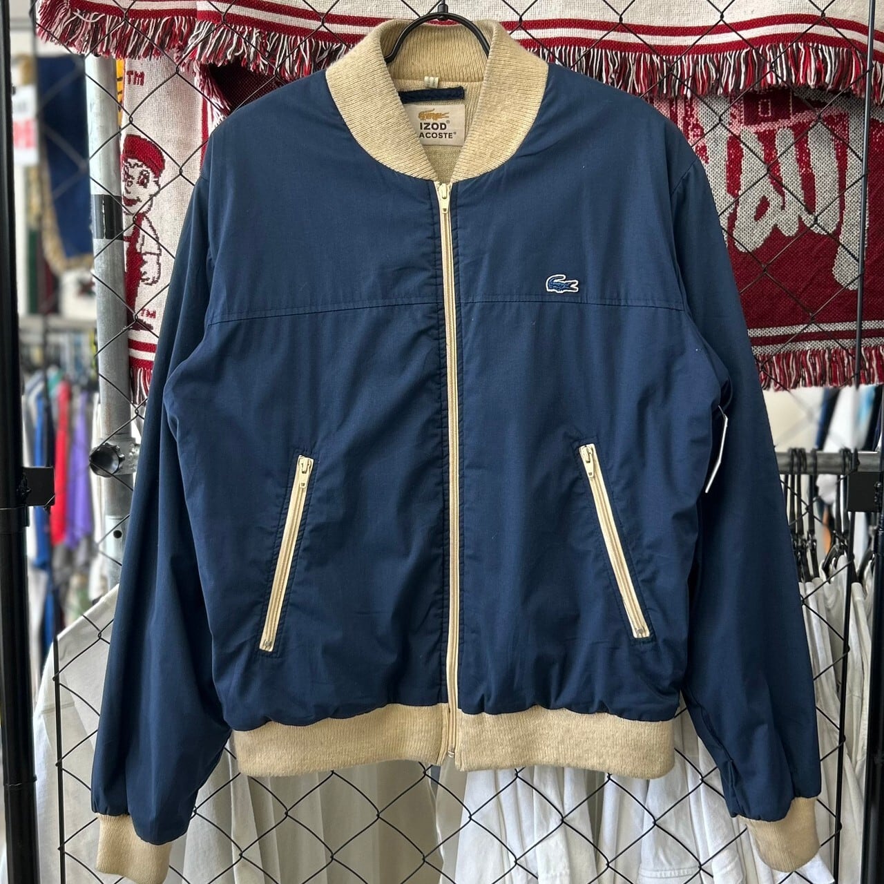 90s IZOD LACOSTE ナイロンジャケット ワンポイントロゴ 古着 古着屋