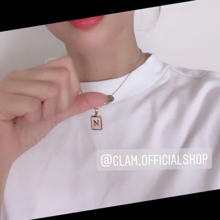 イニシャル シェル ネックレス アレルギー対応 316Lサージカル