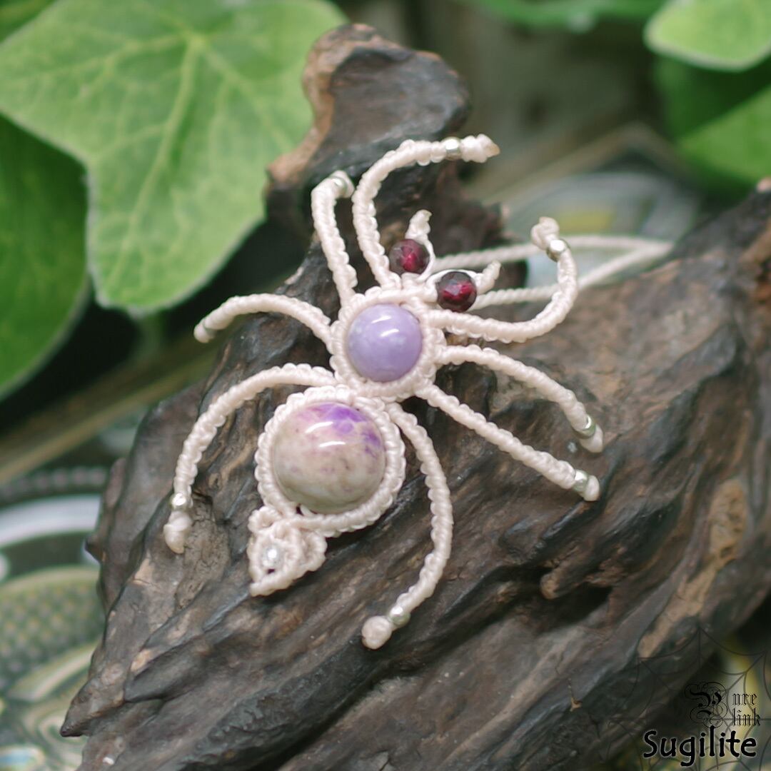 神仏の使い『スギライト』蜘蛛マクラメ編トップネックレス6 | 魔石の部屋