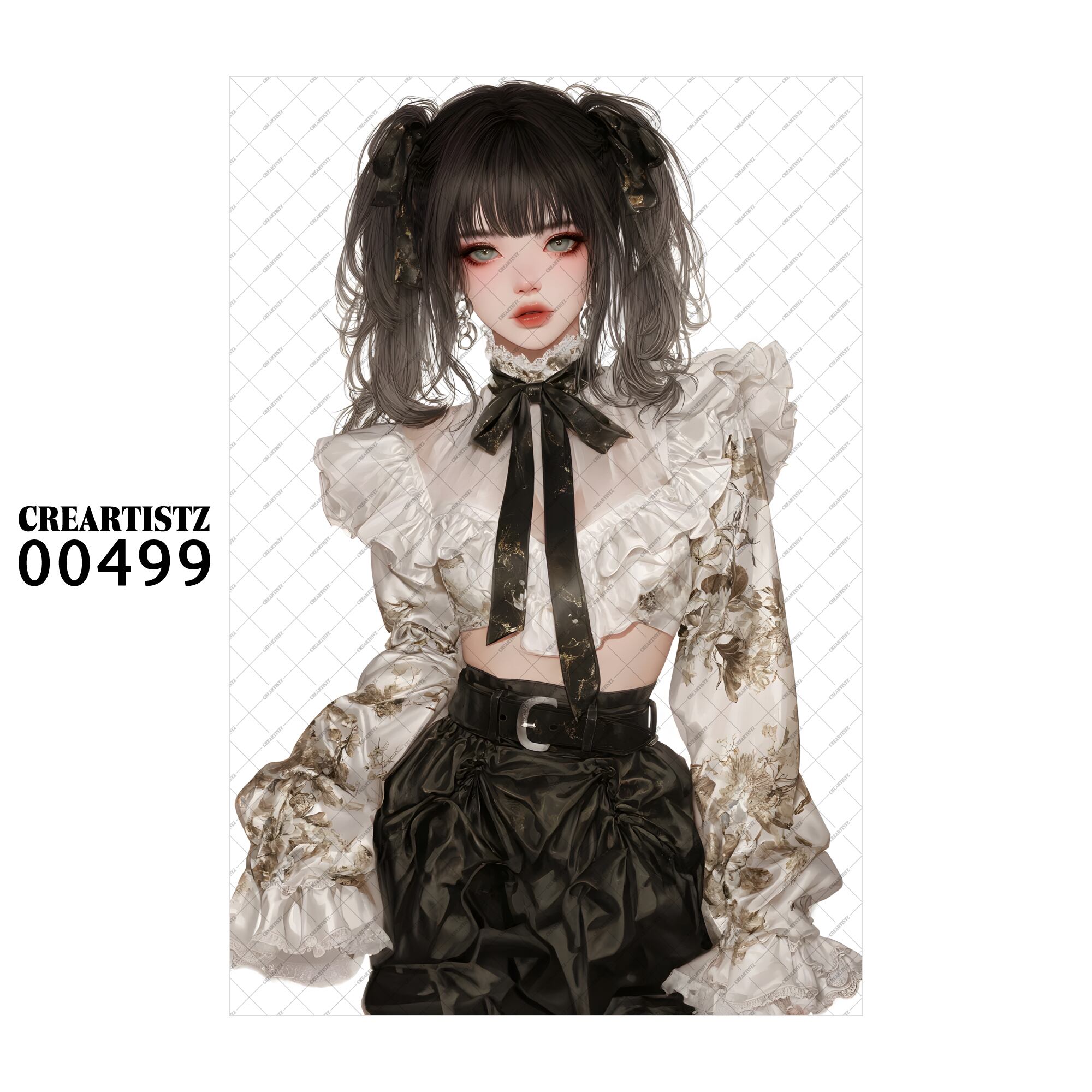 00499 ガール キュート オリジナル ペーパー/ステッカー 4枚セット CREARTISTZ