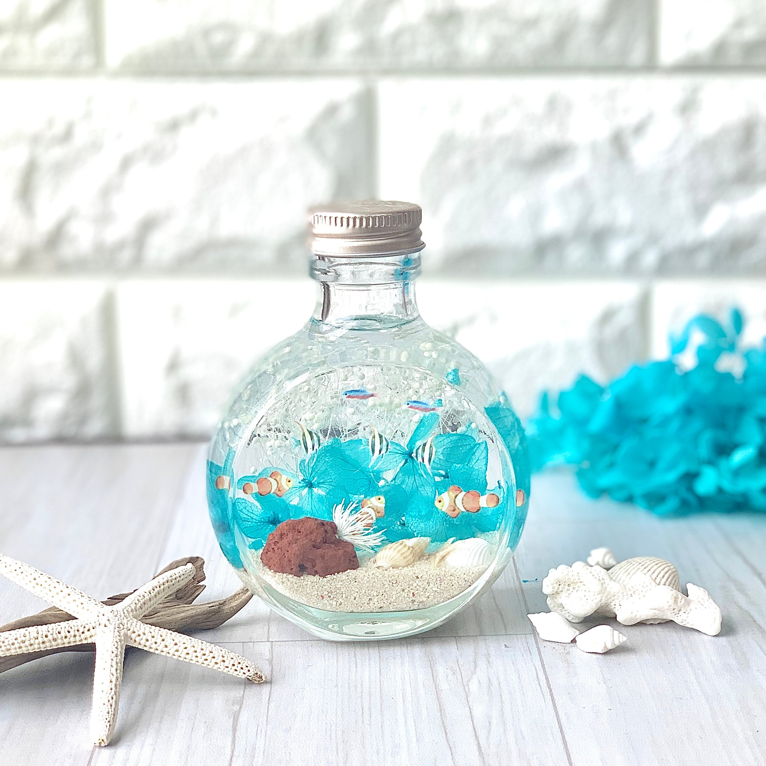 ハーバリウム『海』 限定 Big 海ハーバリウム 天然星の砂