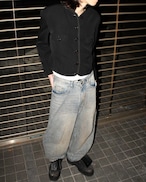 90s EMPORIO ARMANI No-Collar Short Jacket ITALY製