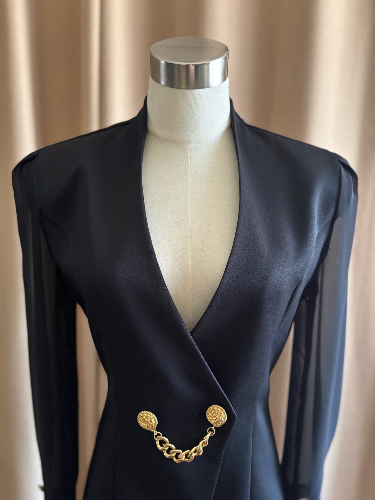 MADE IN JAPAN black sheer sleeve jacket-4736-6