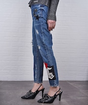 【ATELIER LINE】マルチパッチ×ペイントスリムデニム　CQ-48095H