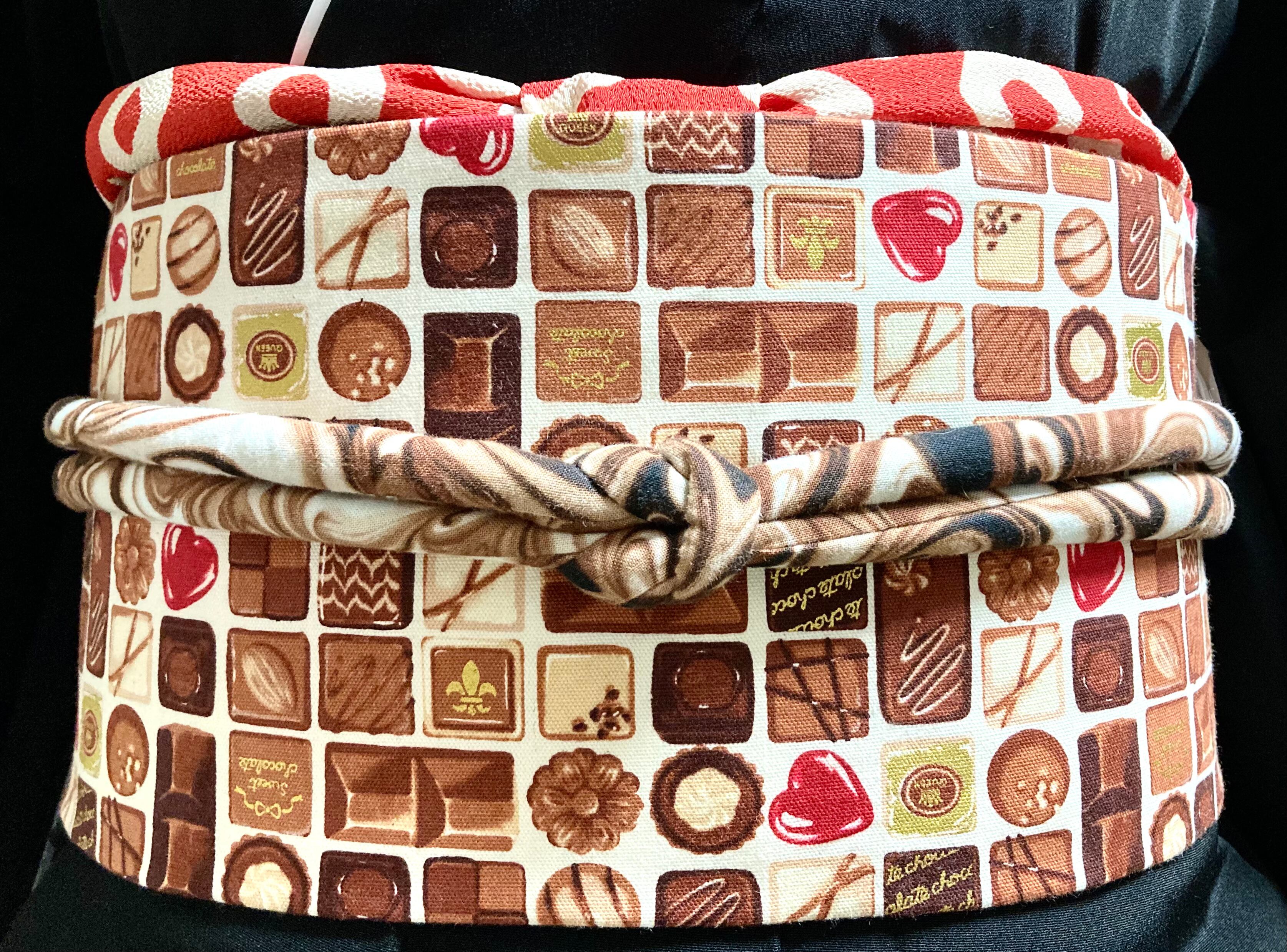 いろんな種類のチョコレート柄 名古屋帯 | お羊屋